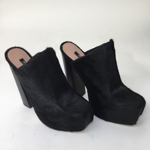 black platform clogs